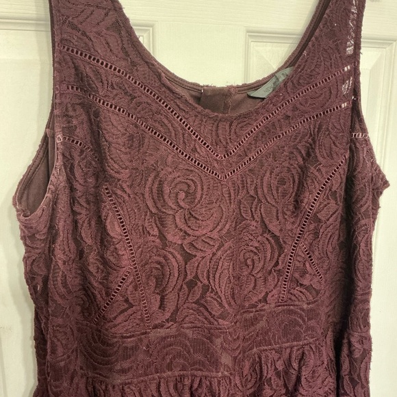 Elegant Lace Sleeveless Dress - Burgundy/Dark purple plus size - Picture 3 of 12